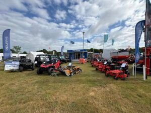 Linstead Garden Machinery stand at the 2025 Suffolk Show, featuring Polaris, Ariens and AS-Motor equipment