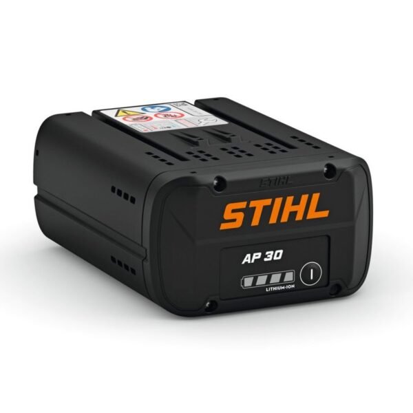 STIHL AP 30 battery front view with LED charge indicator
