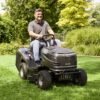AL-KO Easy 13-86.6 M-A Petrol Rear Collect Lawn Tractor in use