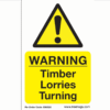 Treehog SS0025 Corex Safety Sign - Warning Timber Lorries Turning - AB301932