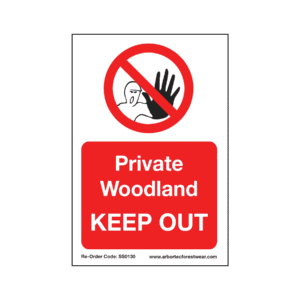 Treehog SS0130 Corex Safety Sign - Private Woodland Keep Out - AB341517