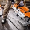 Stihl TSA 350 Cordless Disc Cutter in use